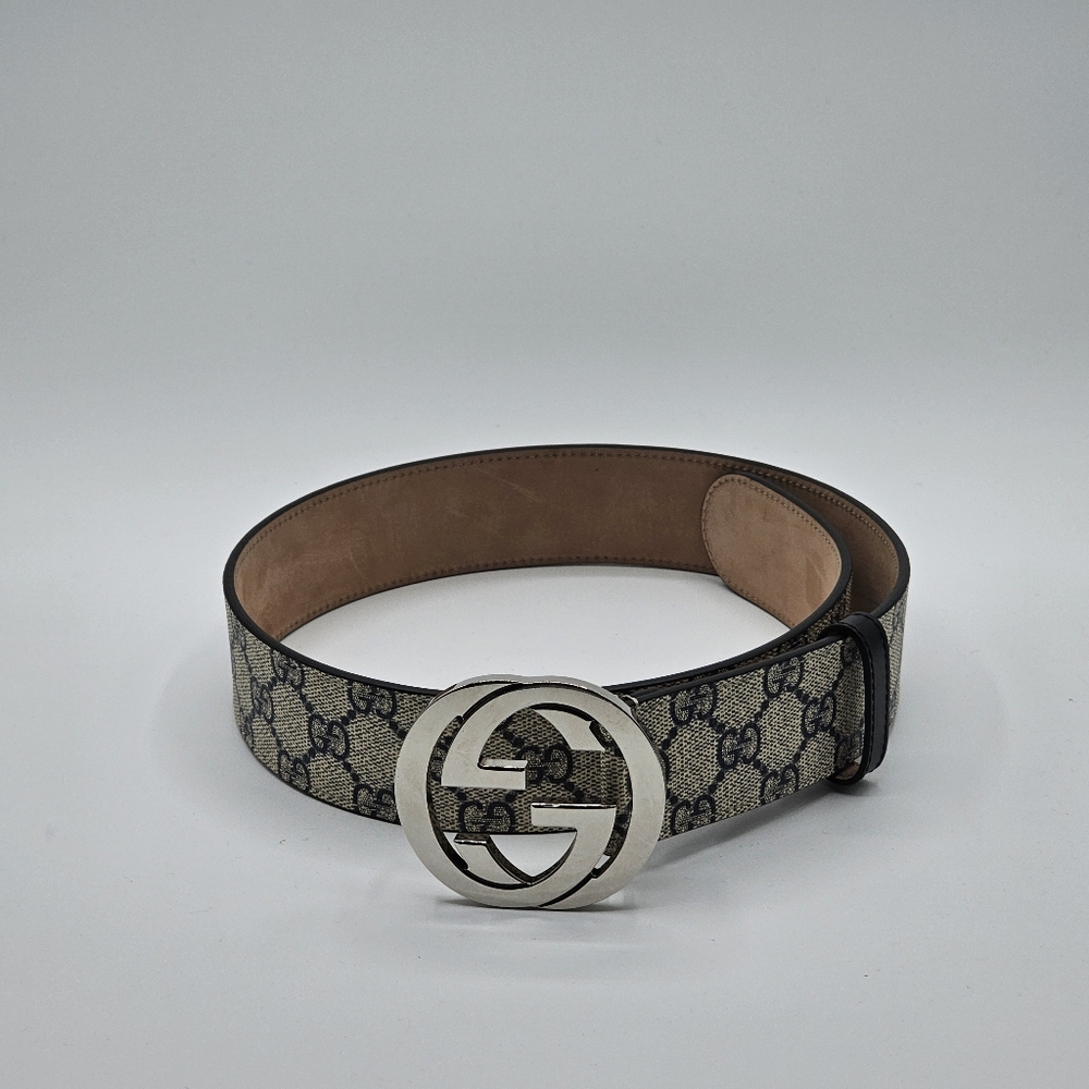 Gucci GG Supreme Blondie Brown Blue Belt Size 70 28 601254